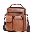 custom logo waterproof leather messenger bags casual pu shoulder crossbody bag for men