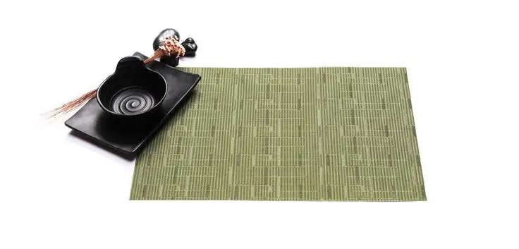 European-Style Western Food Pad Non-Slip Insulation Pad with Bamboo Pattern Placemats Sets/PVC Placemats/Rattan Placemats