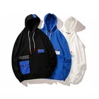 Quality Mens Hoodie OEM Streetwear Men Custom Print Patch Pocket Hooded Sweatshirt Hoodie