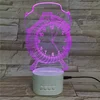 Alarm clock shape rechargeable battery wireless speaker acrylic material 3D illusion led night light 3D optical lamp