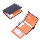 Customize handmade genuine leather RFID blocking tri-fold visa credit cards mens wallet with zipper coin pocket