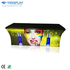 China manufacturer cocktail spandex black table cover cloth with led lights