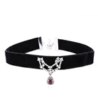 Gift Choker Necklace Velvet Well Designed Finely Processed Velvet Black Crystal Choker Necklace