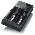 2 bay usb smart 18650 cell fast battery charger lcd