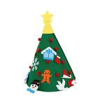 New Year Gifts Kids Toys Tree Wall Hanging Ornaments DIY Felt Christmas Tree for Home Christmas Decoration