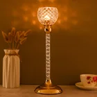 Latest Home Table Decoration Wedding Centerpiece Tea Light Crystal Golden Candle Holder ZX117