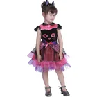 Lovely cute girls animal cosplay fancy Kitty Witch dress black and pink cat dress for kids Toddler Halloween costume