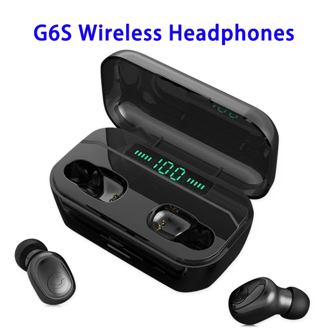 Waterproof CE RoHS FCC TWS V5.0 Stereo G6S Wireless Earphone Headset Headphone - ANKUX.COM