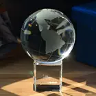 Crystal Glass World Globe Paperweight Personalized Crystal Glass Ball Gift For Husband