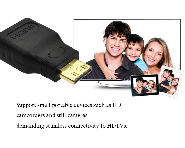 1080p Mini Male HDMI To Standard HDMI Female Extension Adapter Converter - ANKUX.COM