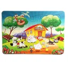Funny farm animals child teaching 48 pieces of jigsaw puzzle education toys for baby girl