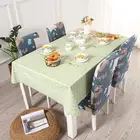 Green Lattice PVC Oil-proof Hotel And Household Flower Pattern Printed Table Cloth