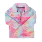 Wholesale Monogram Women Kids Winter Tie Dye Sherpa Pullovers