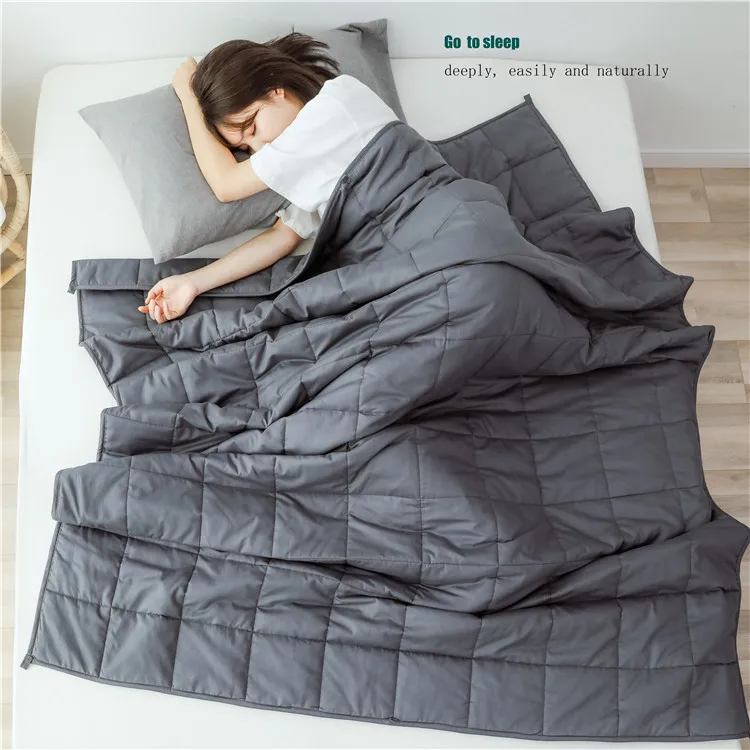 Custom Gravity Blanket Glass Beads Soft Cotton Fabric Weighted Blankets for Adults and Kids