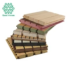 Wall Linear Wood Ceiling Gray Melamine Board Decorative Wooden Timber Perforated Studio Mdf Acoustic Panel