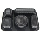 Glossy Take Away Lunch Box PP Rectangle 5 Compartment with Flat Clear Lid