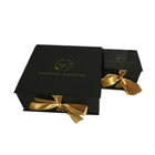 Luxury Black Paper Cardboard Gift Box With Ribbon