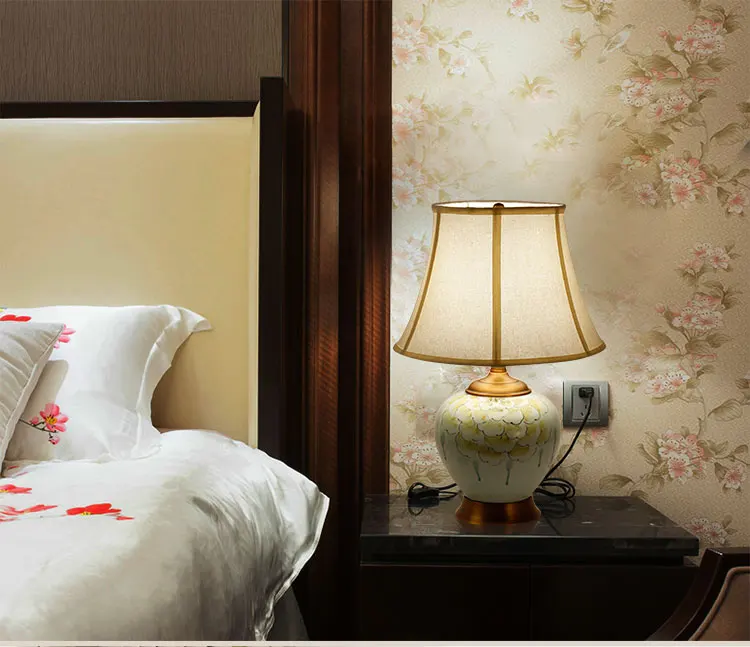 European ceramic painted LED table lamp modern desk lamp for home hotel bedside