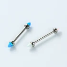 Opal Bullet ASTM F136 Titanium Internally Threaded Nipple Bars Straight Barbell Body Piercing Jewelry