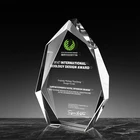 Best Selling Custom rectangle shaped big crystal trophy cup with logo custom