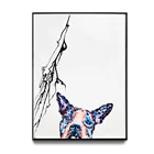 High Quality Decorative Modern Wall Art Animal Handmade Oil Painting with Metal Frame