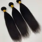Grade 10A virgin peruvian human hair weft wholesale unprocessed cuticle aligned hair straight wave