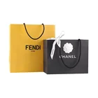 Promotional Ribbon Excellent Quality Promotional Paper Shopping Bag LOGO Customized Luxury Reusable Shopping Bag With Ribbon Handle