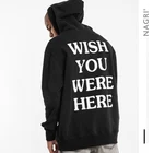 Chinese Manufacturer 100% Cotton French Terry Custom Embroidery Front And Printing Black Hoodie Custom Logo