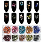 1 Box 2.5/3/3.5mm Colorful Nail Rhinestone Mixed Size 3D Crystal Nail Decoration
