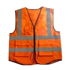 120gram polyester Orange Yellow zipper Reflective Vest
