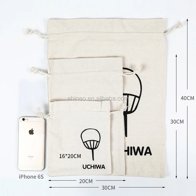 canvas storage pouch multi function grocery linen drawstring bag