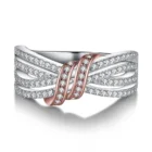 Perfect Silver Design Silver 925 Perfect Pink Flower Rings Gift 925 Sterling Silver Jewelry Women Anniversary Rings