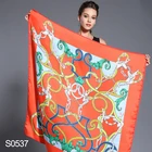 wholesale women 100% pure silk scarf Muslim satin hijab islamic turkish foulard 110X110