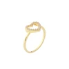 Simple 925 Silver With 14K Gold Wedding Diamond Ring