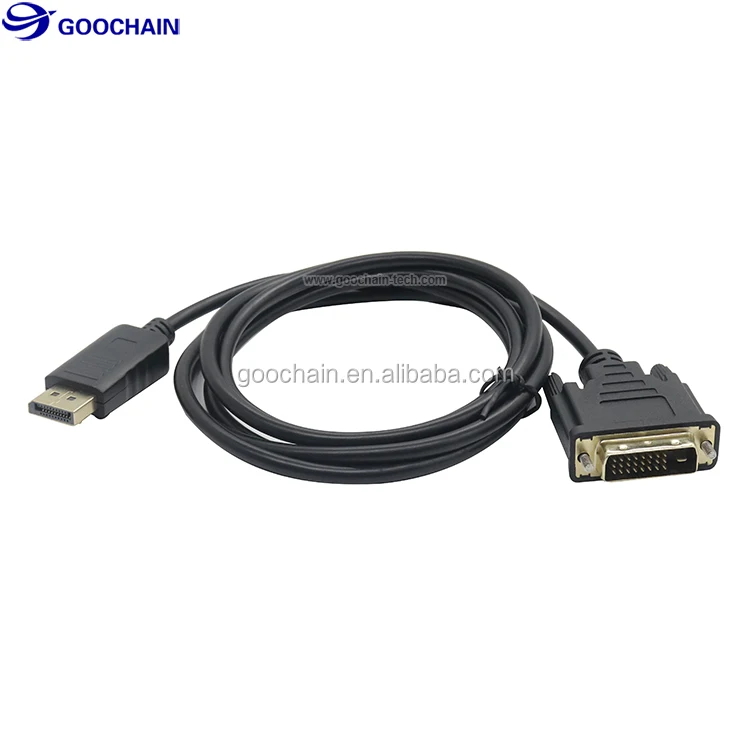 Black Gold Plated DVI To Displayport DP Male To Male Cable - ANKUX.COM