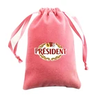 Personalized Logo Print Drawstring Bags Custom Jewelry Packaging Pouches Wedding Bags Pink Flannelette Cosmetic Bags