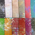 Snake Skin Pattern PU Metallic Embossed Synthetic Leather for Shoes/Handbags/Garments Making
