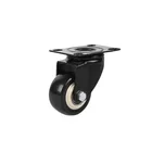 2 inch Solid Rubber Light Duty Swivel Plate Iron Caster Wheel for Storage Pallet Cart Trolley