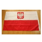 High quality 210D nylon fabric sewn custom polyester poland national embroidered flag 3x5 ft