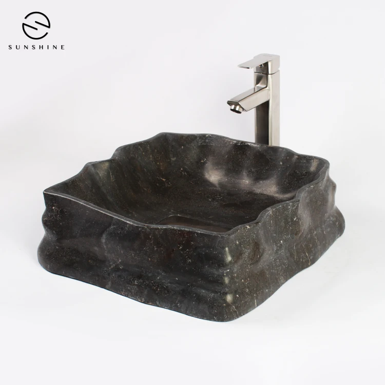 New Arrival Unique Natural Marble Black Sink For Bathroom