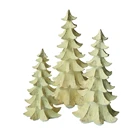 3 Asst Polyresin Christmas Decoration Xmas Tree Gold Foil Resin Christmas Tree Craft Tabletop Decor