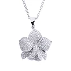 Mold free 200 cz silver enamel flower charm
