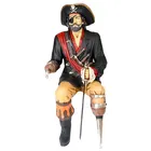 100% Fiberglass sculpture park decoration resin life size pirate statue on sale