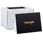 Custom Printing Thank You Cards - Black Bulk Note Cards with Gold Foil Embossed Letters