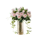 Wholesale colorful artificial rose flowers for home decor wedding decor