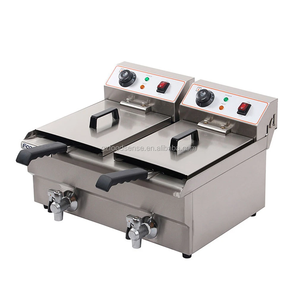 Commercial kitchen Equipment 2-Tank 2-Basket Electric fryer /deep fryer double/deep fryer machine