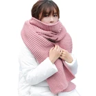 New Arrival Pure Color Female Thick Warm Winter Knitted Wool Scarves