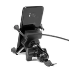 Universal Rechargeable Rearview Mirror Mounted X-Type Phone Bike Stand and Motorcycle Phone Holder