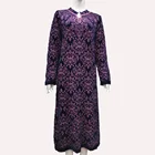 muslim Abaya Dubai feather yarn long jacquard women islamic sweater dress