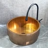 15'' Round Vessel Sink in Gold, Undermount Stainless Steel Single Bowl Lavatory Sink